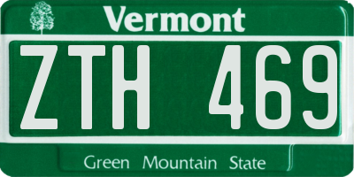 VT license plate ZTH469