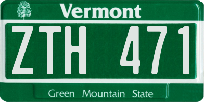 VT license plate ZTH471