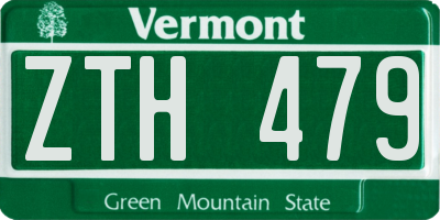 VT license plate ZTH479