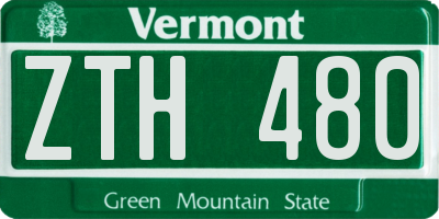 VT license plate ZTH480