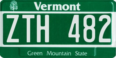 VT license plate ZTH482