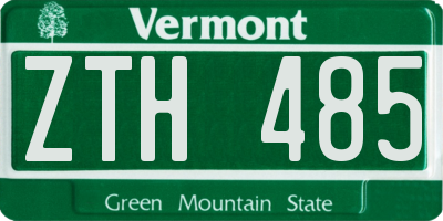VT license plate ZTH485