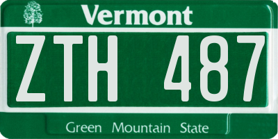 VT license plate ZTH487