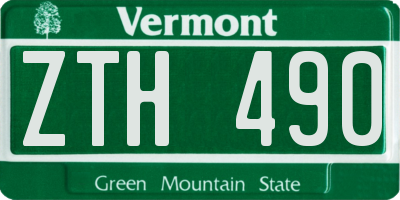 VT license plate ZTH490