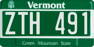 VT license plate ZTH491