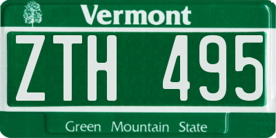 VT license plate ZTH495