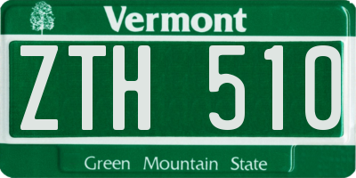 VT license plate ZTH510