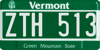 VT license plate ZTH513