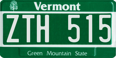 VT license plate ZTH515
