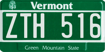 VT license plate ZTH516