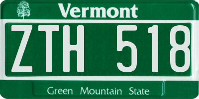 VT license plate ZTH518