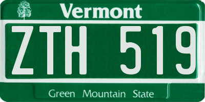 VT license plate ZTH519