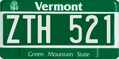 VT license plate ZTH521