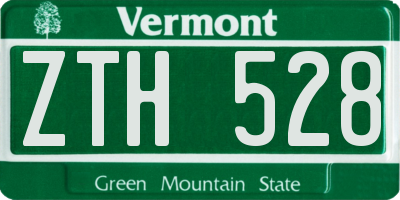 VT license plate ZTH528