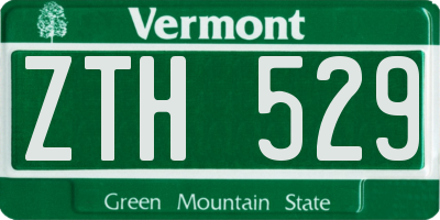 VT license plate ZTH529