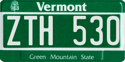 VT license plate ZTH530