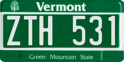 VT license plate ZTH531