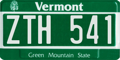 VT license plate ZTH541