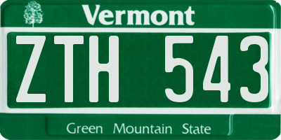 VT license plate ZTH543