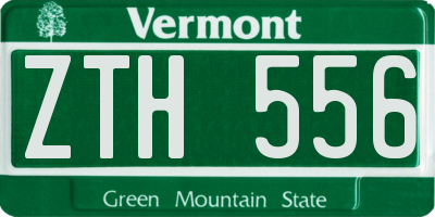 VT license plate ZTH556