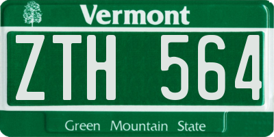VT license plate ZTH564