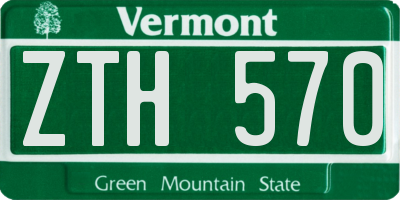 VT license plate ZTH570