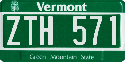 VT license plate ZTH571