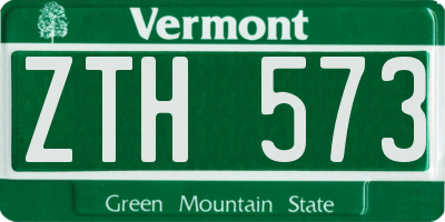 VT license plate ZTH573