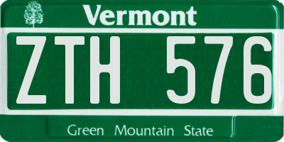 VT license plate ZTH576