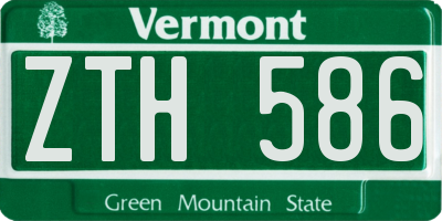 VT license plate ZTH586