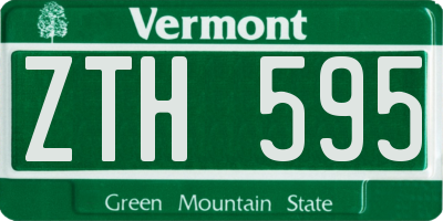 VT license plate ZTH595