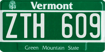 VT license plate ZTH609