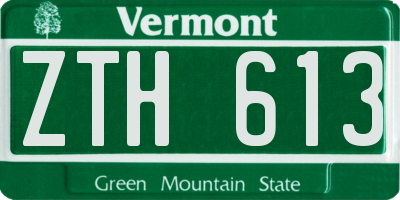VT license plate ZTH613
