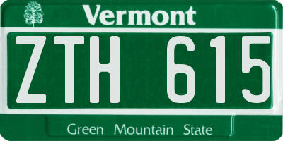 VT license plate ZTH615