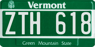VT license plate ZTH618