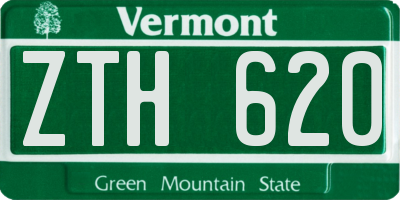 VT license plate ZTH620