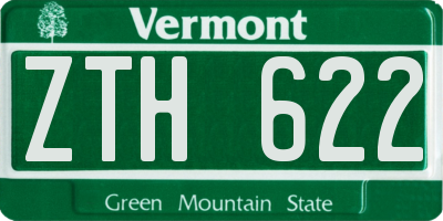 VT license plate ZTH622