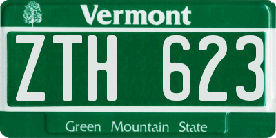 VT license plate ZTH623