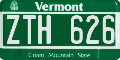 VT license plate ZTH626