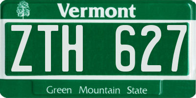 VT license plate ZTH627