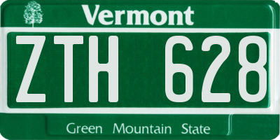 VT license plate ZTH628