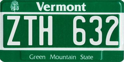 VT license plate ZTH632