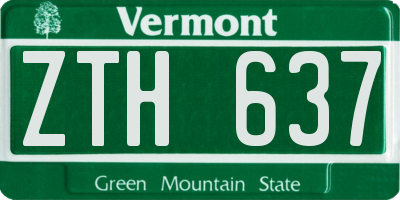 VT license plate ZTH637
