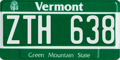 VT license plate ZTH638