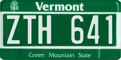 VT license plate ZTH641
