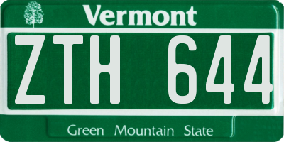 VT license plate ZTH644