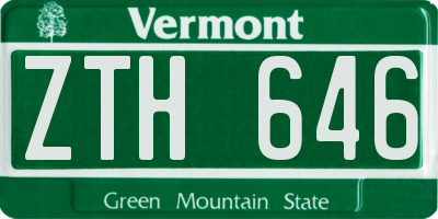 VT license plate ZTH646