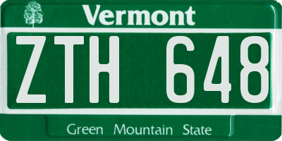 VT license plate ZTH648