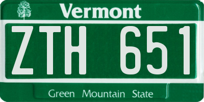 VT license plate ZTH651