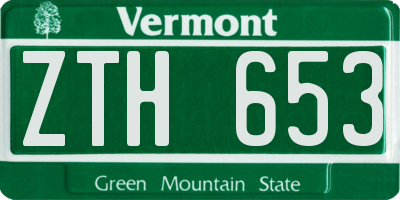 VT license plate ZTH653